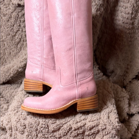 FRYE AND CO. Women’s Campus 14L Pink Heeled Leather Boots - Picture 6 of 11